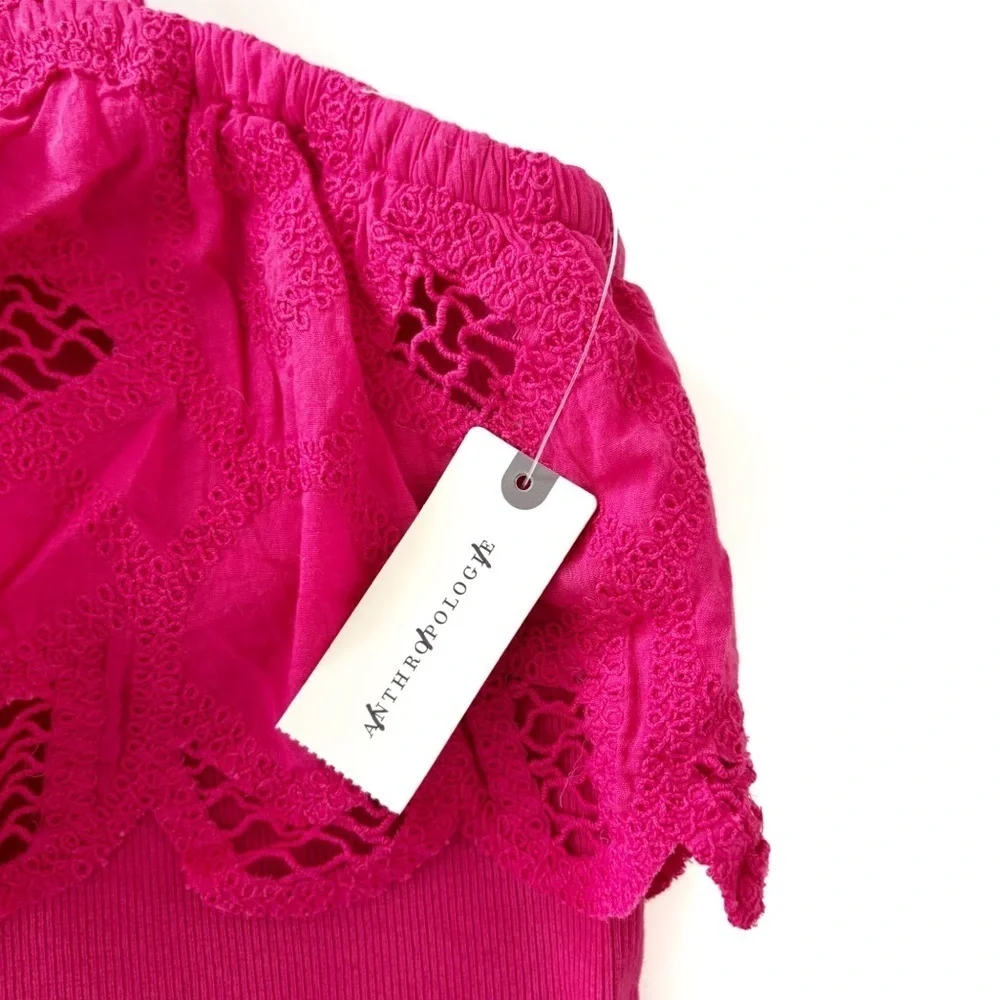 Anthropologie | NWT Ruffle Halter Tank Hot Pink Size Large - Picture 11 of 12